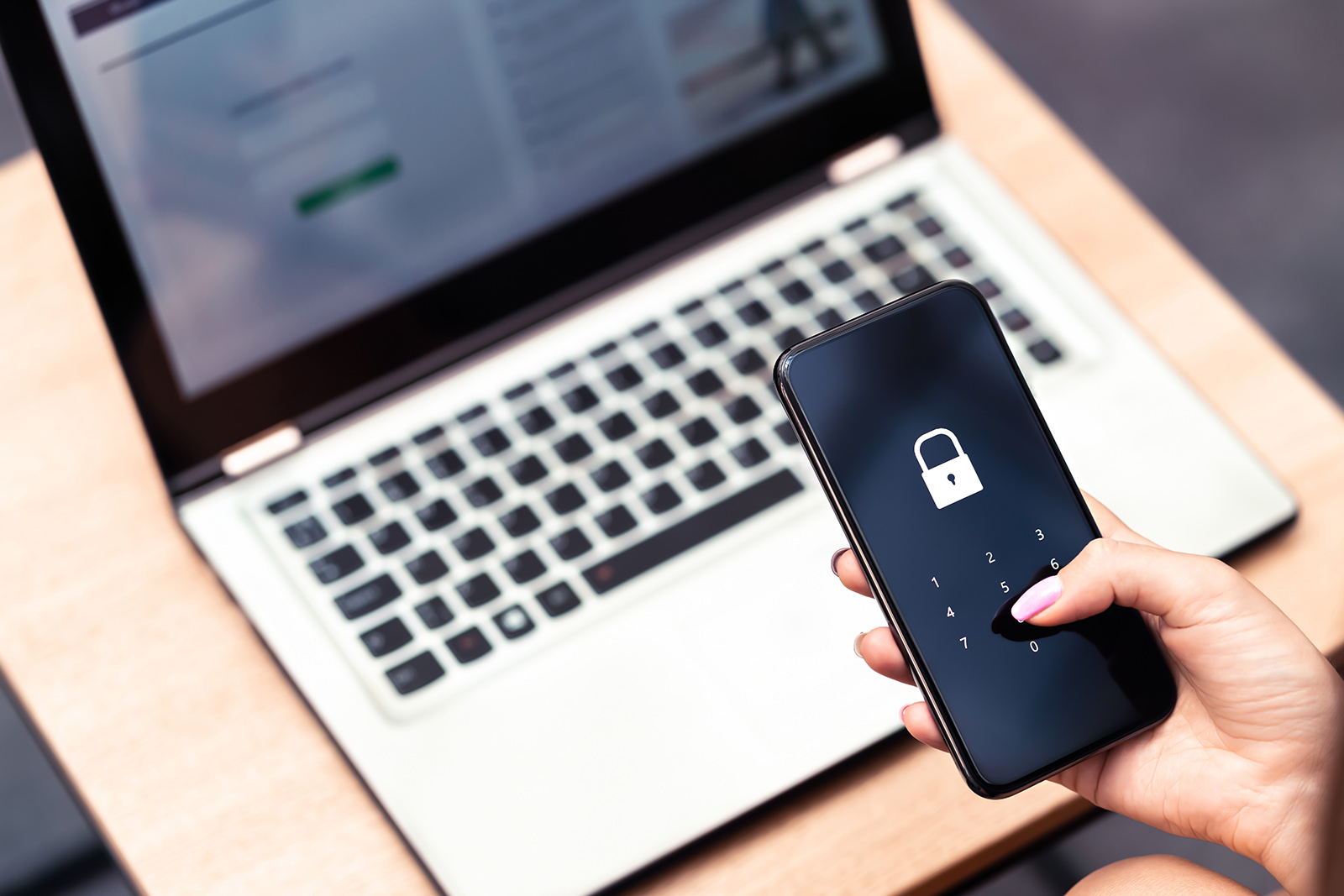Phone password lock for mobile cyber security or login verificat